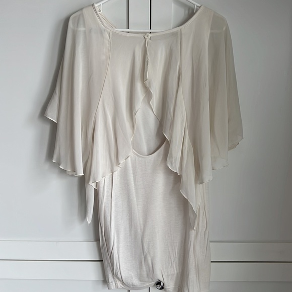 Off-White Cape Sleeve Backless Dress - Picture 2 of 5